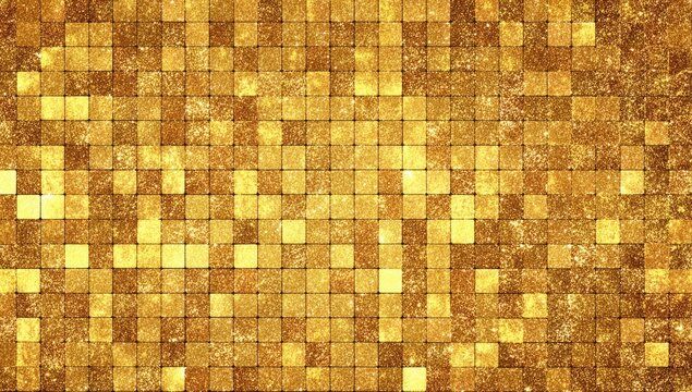 Golden mosaic tile pattern