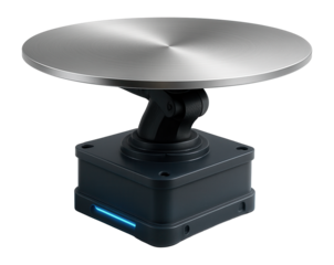 Ship-mounted radar with a rotating platform and a flat, circular antenna array