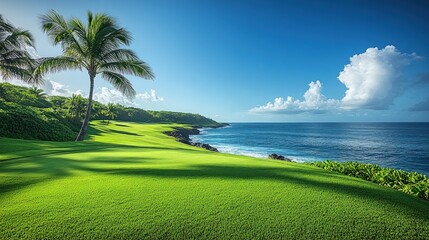 Tropical golf course by the ocean (1)