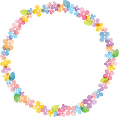 Colorful Watercolor Floral Wreath Frame