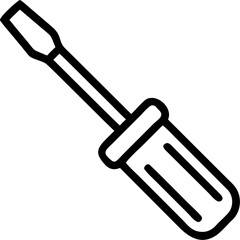 screwdriver outline vector icon on white or transparent background. plumbing tools. Editable and Printable sticker.