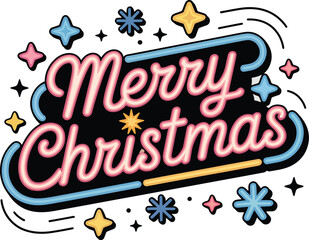 Naklejka premium Elegant merry christmas typography and lettering design with festive holiday colors