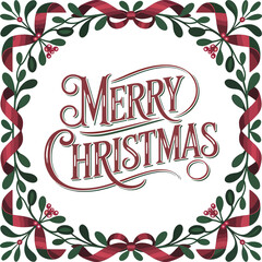 Obraz premium Elegant merry christmas typography and lettering design with festive colors