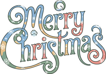 Obraz premium Elegant merry christmas typography and lettering design with festive holiday elements