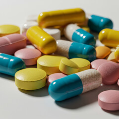colored tablets and capsules