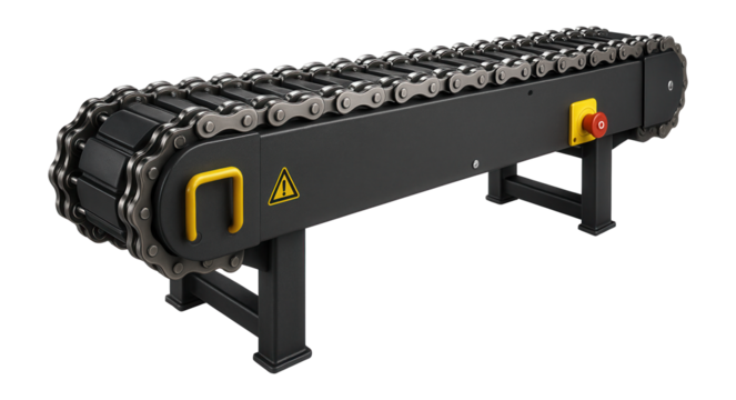 Chain conveyor with a modular design for sorting automotive parts in a car manufacturing plant