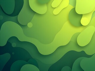 Abstract green nature wallpaper with bright circles and blurred light waves