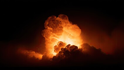 Fiery explosion in the night sky