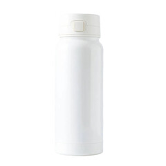 White thermos bottle isolated on transparent background