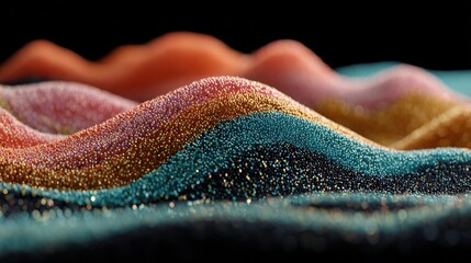 Abstract textured landscape of multicolored particles
