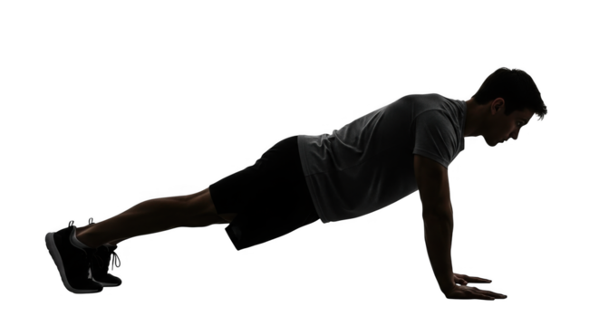 Man Performing A Push-up Exercise For Full Body Workout PNG