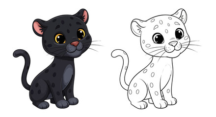 Cartoon Tiger Cub with a Round Face and Swishing Tail: Cute Art
