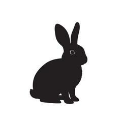 Obraz premium Silhouette of a Rabbit in Profile, Isolated on a White Background