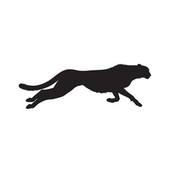 A silhouette of a cheetah leaping with incredible speed and power