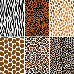 animal print seamless pattern, leopard print, cheetah print, zebra stripes, tiger fur texture, jaguar spots, abstract animal skin background, wildlife textile design, repeating nature textures