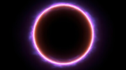 Obraz premium Glowing Neon Circle on Black Background