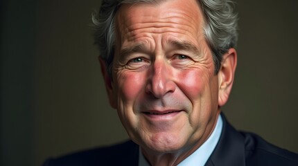Obraz premium Portrait of a confident and friendly senior man in a suit. His warm smile and experienced look suggest wisdom, leadership, and success in business or politics.