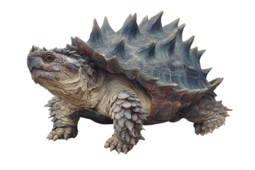 A detailed 3D render of a snapping turtle.