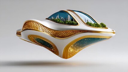 Abstract futuristic levitating object