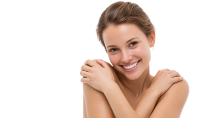 Radiant woman with a genuine smile, portrait of happiness and positive emotion