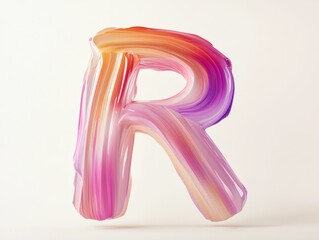 Colorful, flowing brush strokes forming the letter R

