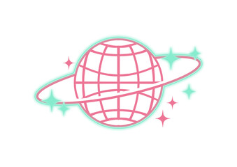 pink globe Y2K Design