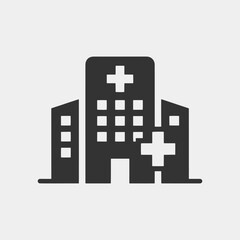 Fototapeta premium Hospital building logos in black and white, healthcare facility icons