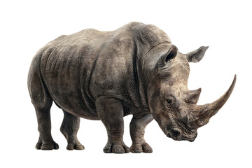 Obraz premium Majestic rhino portrait. Powerful, wild.