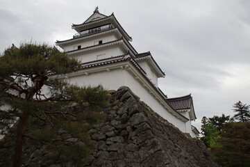 castle in aizuwakamatsu in japan
