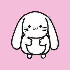 Draw banner cute rabbit