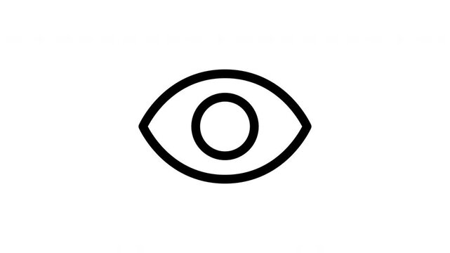 Animated eye icon showing open and close transition, perfect for visibility toggle or view interface in apps and websites.
