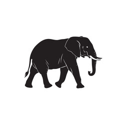 Fototapeta premium Majestic African Elephant Silhouette Striding Confidently on White Background Art Print