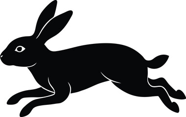 Graceful rabbit silhouette in mid-hop ,natural wildlife art