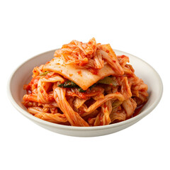 Spicy Kimchi in a White Bowl.