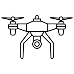 Minimalist single line drone illustration for technology and aviation concepts