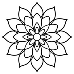 Minimalist single line drawing of a flower with delicate petals