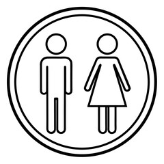 Gender neutral restroom symbol in a clean modern line art style