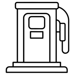 Simple line art icon of a gas station pump for automotive and fuel services