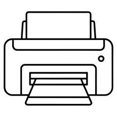 Minimalist printer icon in a clean single line art style