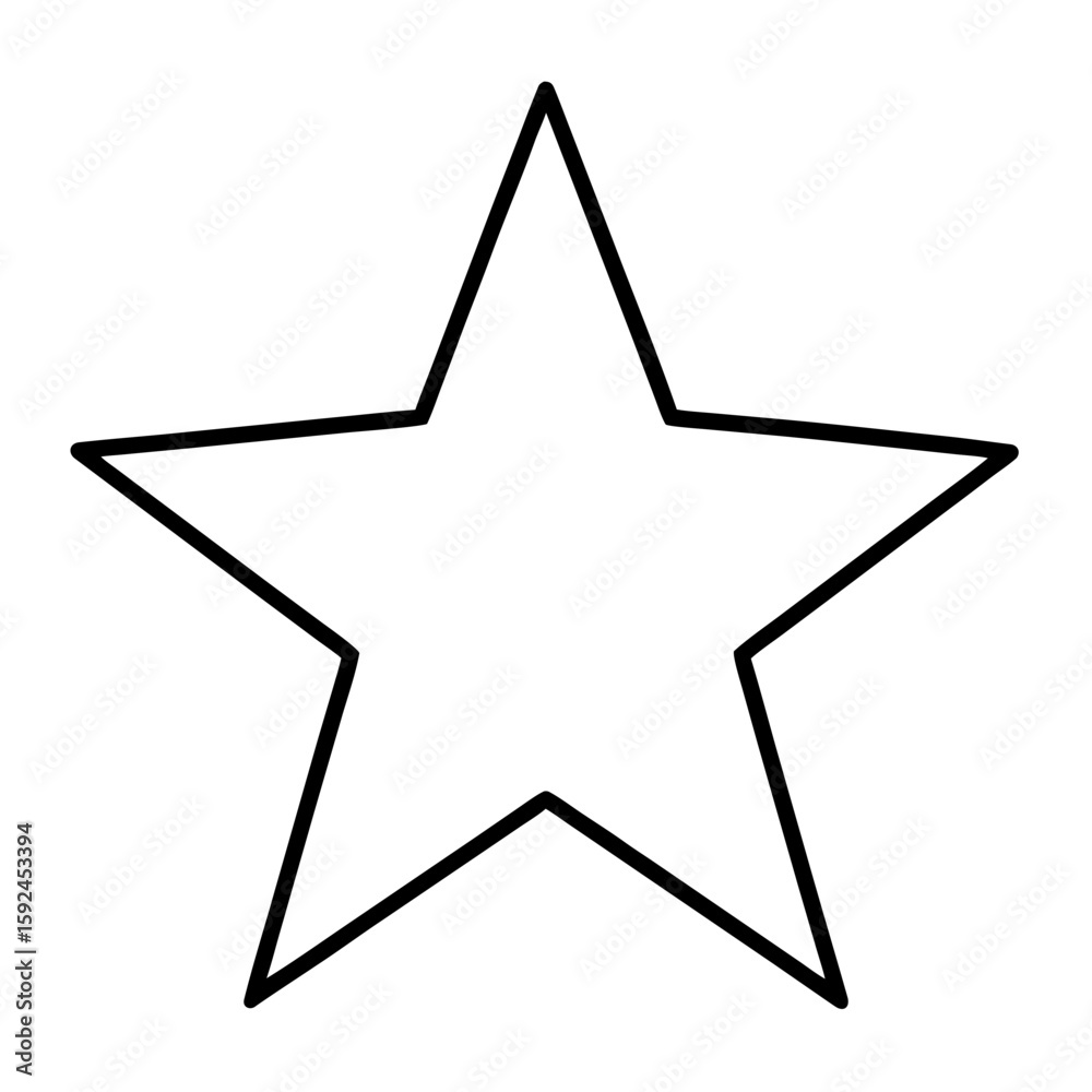 Fototapete simple star shape icon rendered with a single continuous stroke