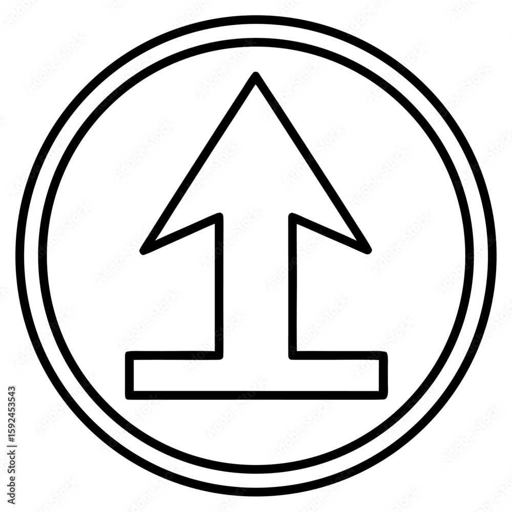 Poster simple upload arrow icon with a single line design for digital interfaces