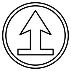 Simple upload arrow icon with a single line design for digital interfaces