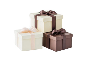 Fototapeta premium Boxes With Ribbons are Stacked, Presents in Celebration, and Gift Giving Concept.