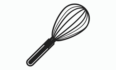 kitchen whisk silhouette, cooking utensil icon, baking tool vector, stainless steel whisk