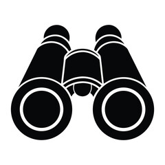 Binoculars icon in solid black vector on white background