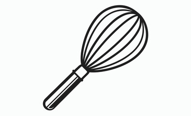 kitchen whisk silhouette, cooking utensil icon, baking tool vector, stainless steel whisk