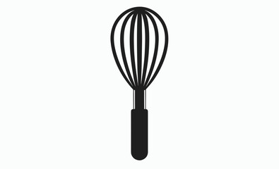 kitchen whisk silhouette, cooking utensil icon, baking tool vector, stainless steel whisk