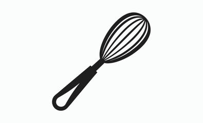 kitchen whisk silhouette, cooking utensil icon, baking tool vector, stainless steel whisk