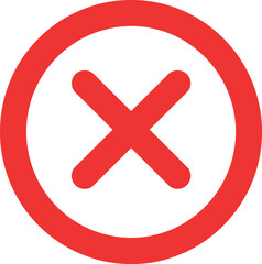 Red cross mark icon