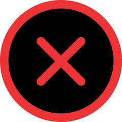 Obraz premium Red cross symbol in black circle error cancel delete no entry